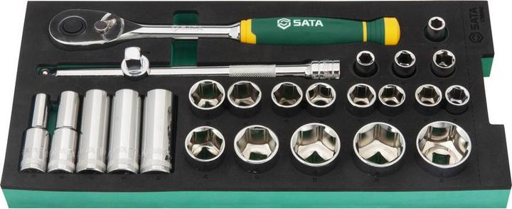 SATA 1/2" 6-kant Steckschlüssel-Einlage, 25-tlg.