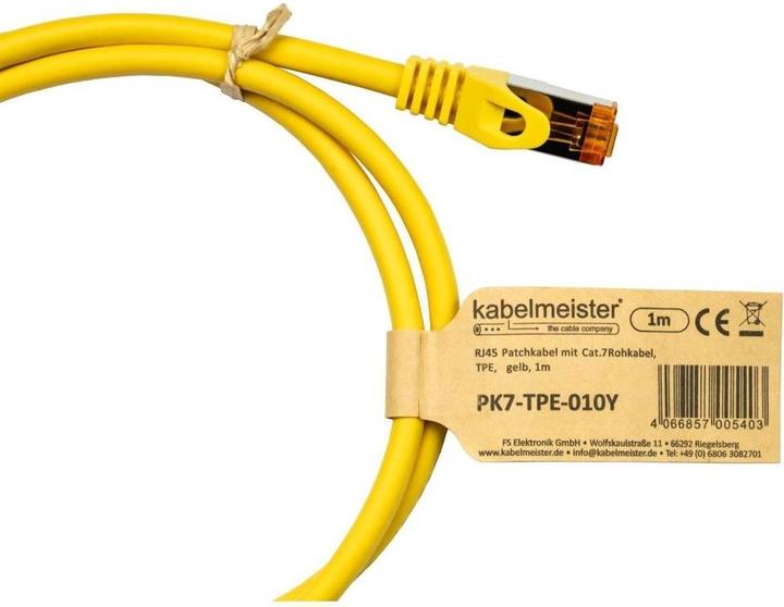 Produktbild Varia Cat. 7 RJ45 Patchkabel gelb 1,5m mit TPE Ummantelung (S/FTP, CAT7, 1.50 m)