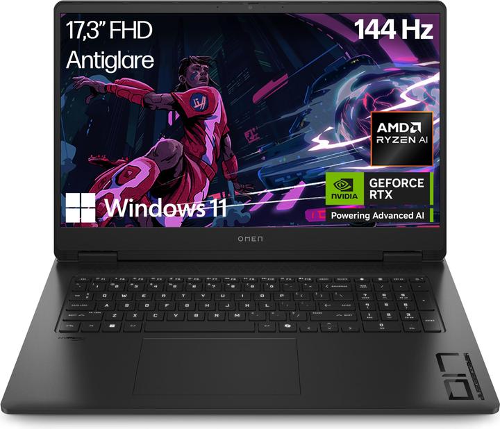 Produktbild HP Omen 17-db1091ng (17.30", 1000 GB, 16 GB, DE, AMD Ryzen AI 9 365)