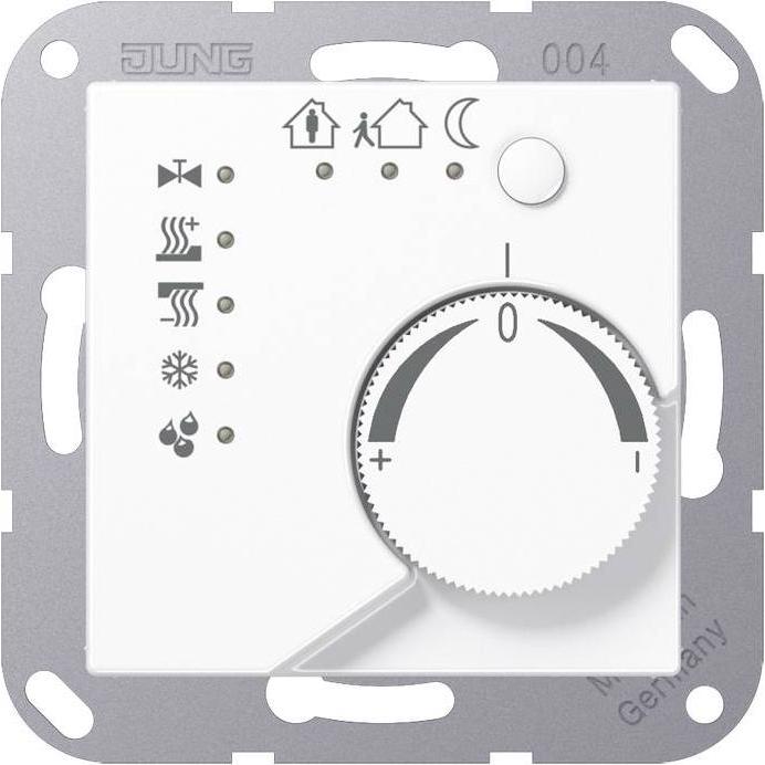 JUNG Raumtemperaturregler UP AS/A KNX aws glz A2178TSWW, Thermostat, Weiss