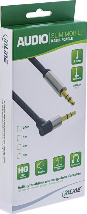 Produktbild InLine Slim Audio Kabel Klinke 3 (1 m, 3.5mm Klinke (AUX))