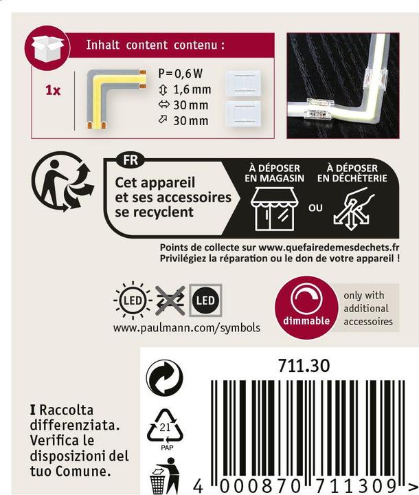 Actual product image Paulmann MaxLED 1000 Full-Line COB Stripe corner (Daylight, 3 cm, Indoor)