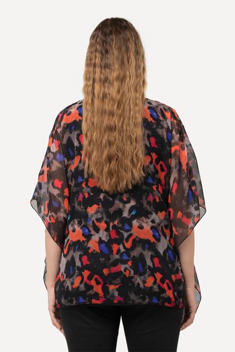 Actual product image Ulla Popken Colorful Leopard Layered Chiffon Blouse (50, 52)