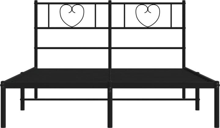 Image du produit vidaXL Cadre de lit avec tête de lit Lit métallique Lit double noir 140x200cm (140 x 200)