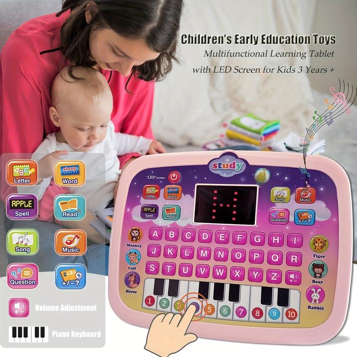 Actual product image Activity Board Children's tablet, toddler learning pad with LED screen, early development, interactive electronic