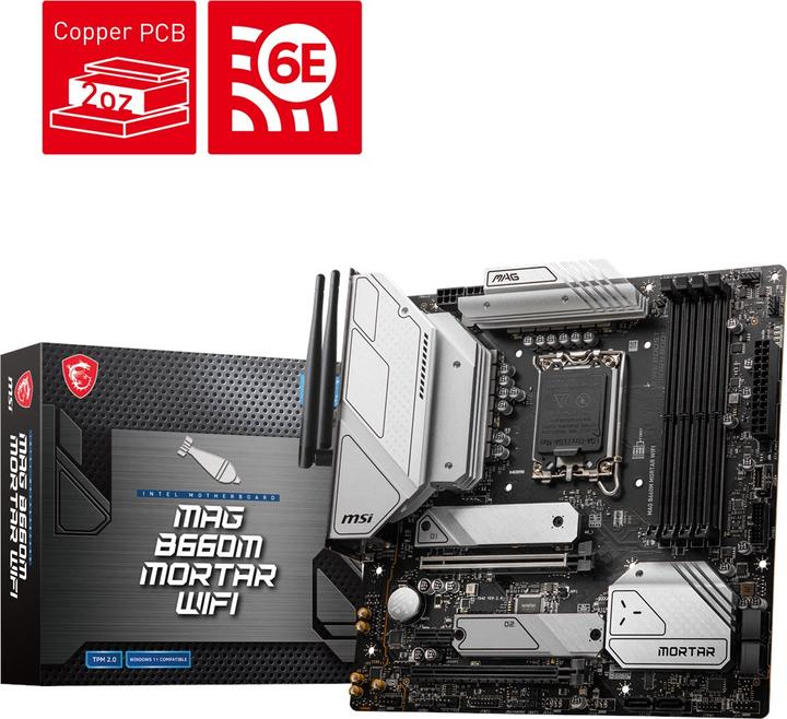 Produktbild MSI MAG B660M MORTAR WIFI (LGA 1700, Intel B660, mATX)