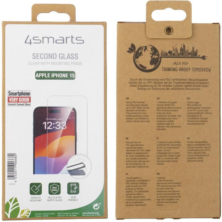 Produktbild 4smarts Second Glass (1 Stk., Apple iPhone 15)