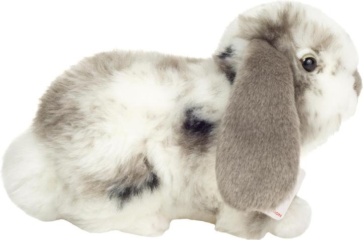 Actual product image Teddy Hermann 937333 - Ram rabbit sitting grey and white pied, cuddly toy, 23 cm (12 cm)