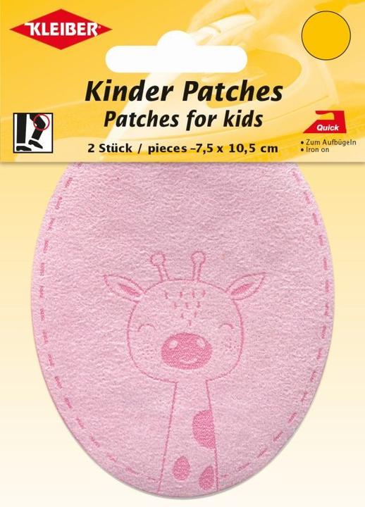 Kleiber Patchs à repasser enfants 7,5x10,5cm girafe-rose 2pcs (2 pcs, 10.50 x 7.50 cm)