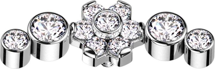 Produktbild Star Piercing Ring silber mit Herzkristall (Titan, ohne Messing)