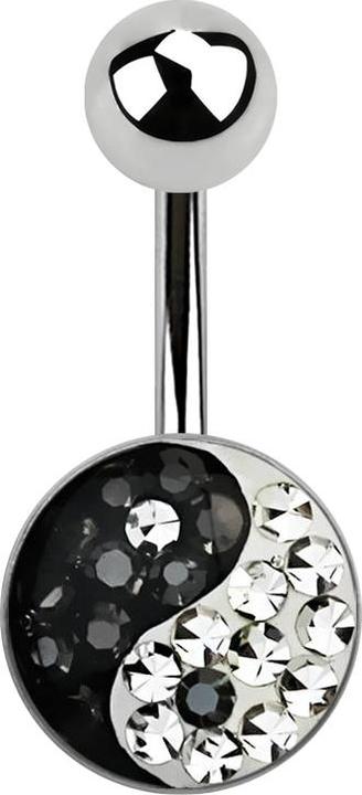 Produktbild Star Piercing Banane silber mit Yin Yang schwarz (ohne Messing, Chirurgenstahl 316L)