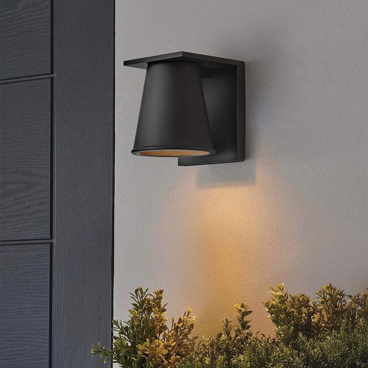Actual product image Elstead Lighting Elstead HANS Aussen-Wandleuchte GU10 8W Schwarz IP44 (GU10, IP44)