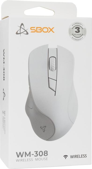 Produktbild Sbox Computer mouse WM-308 White (Kabelgebunden)