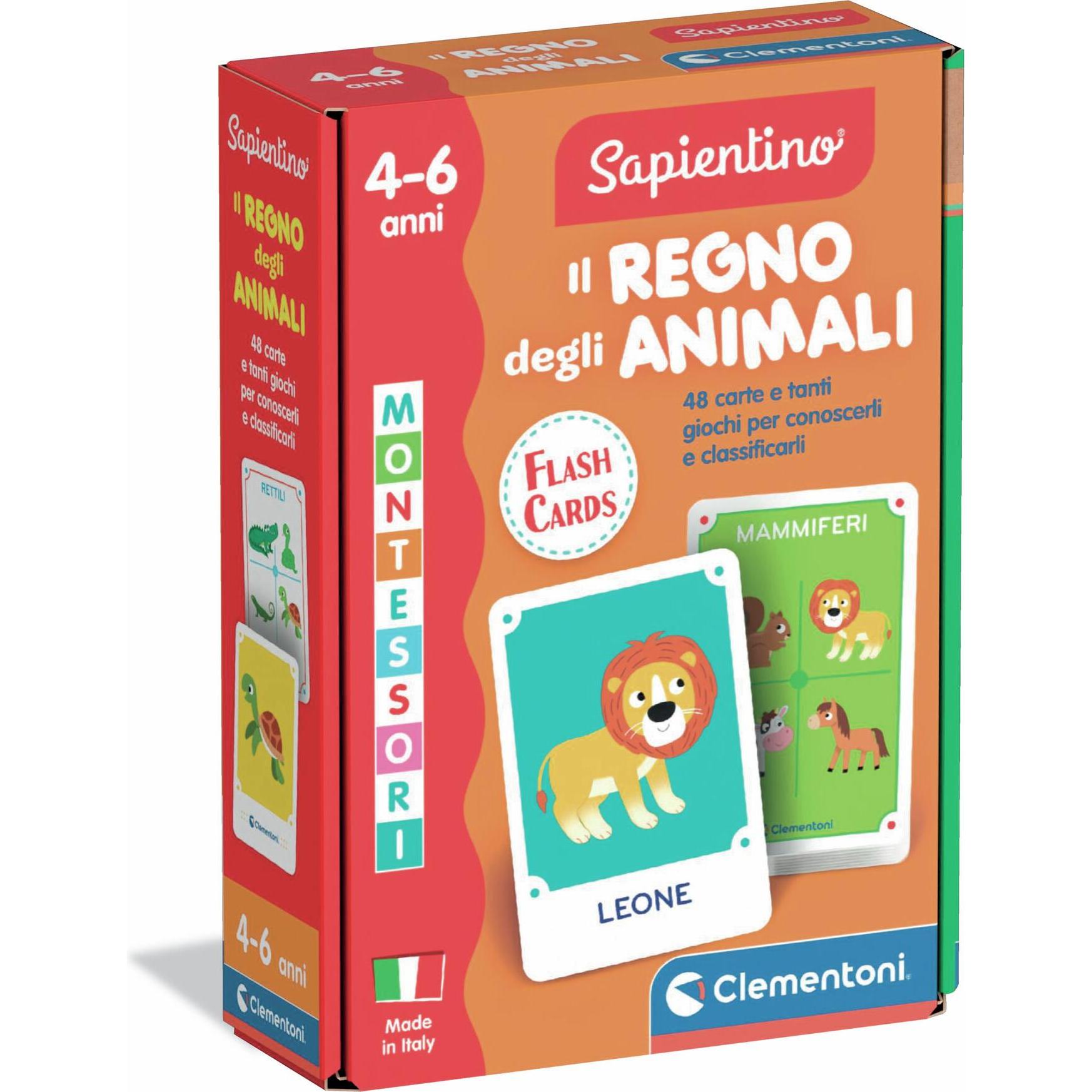 Clementoni Montessori Flashcards Il Regno degli Animali (Tedesco)