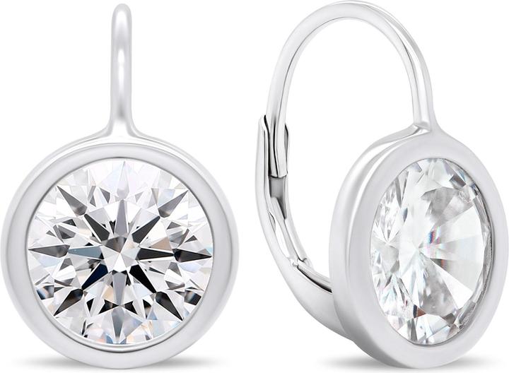 Brilio Silver - Elegant silver earrings with clear zircons EA383W