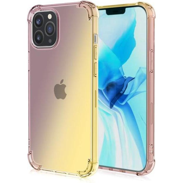 MU Style Softcase Hülle mit Farbverlauf (Apple iPhone 13 Pro), Smartphone Hülle, Schwarz, Gold