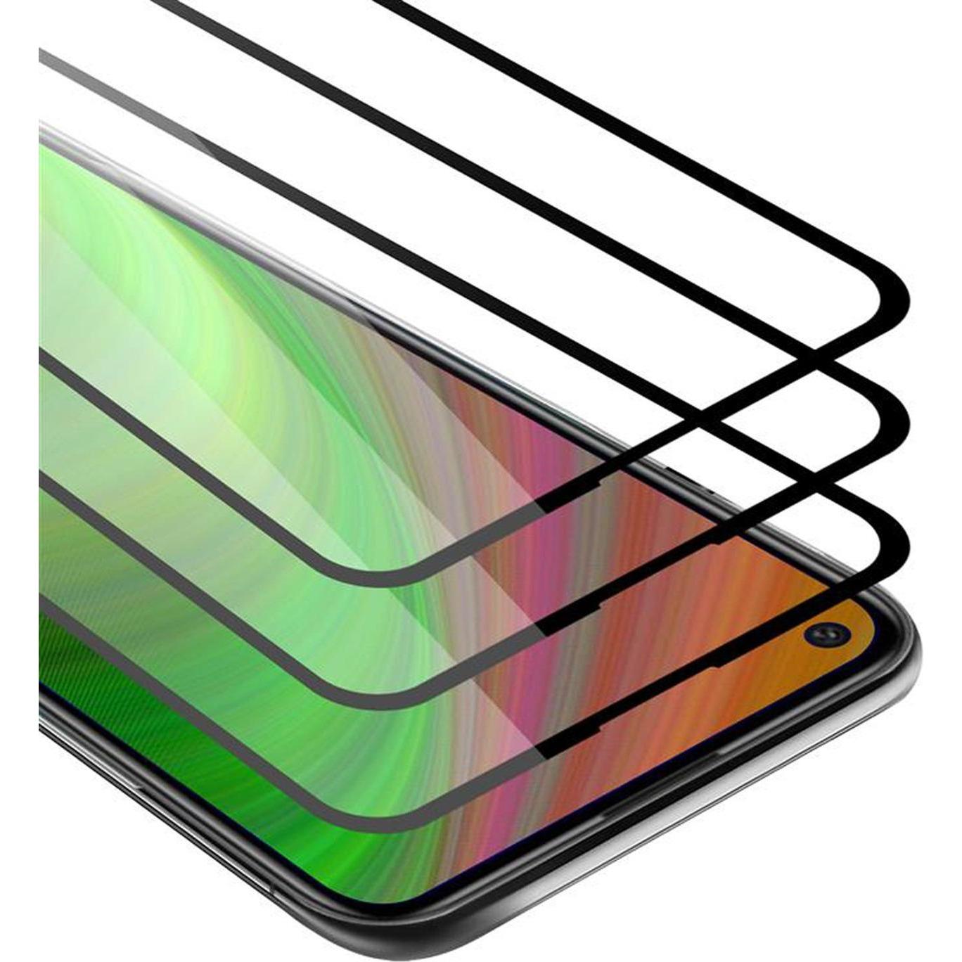 Cadorabo Vollbild Displayschutzglas (3 Stück, Huawei P40 Lite E), Smartphone Schutzfolie, Weiss