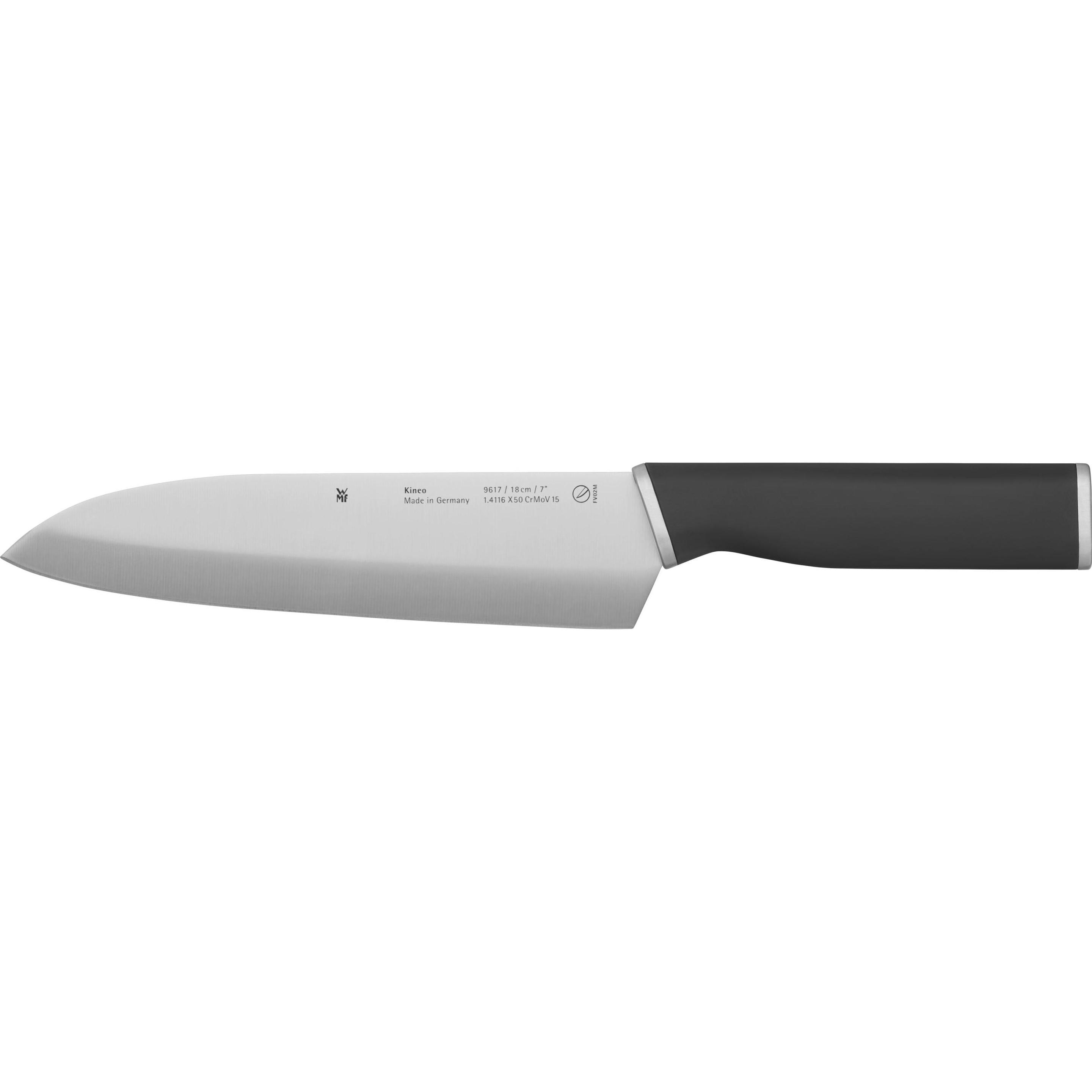 WMF Santokumesser stahlgrau, Küchenmesser, Schwarz, Silber