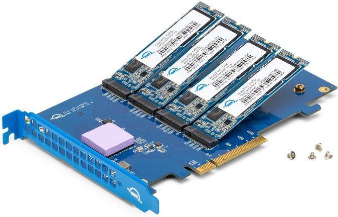 Produktbild OWC 16.0TB Accelsior 4M2 PCIe M.2 NVMe SSD Adapter Card (16000 GB, PCI-Express)