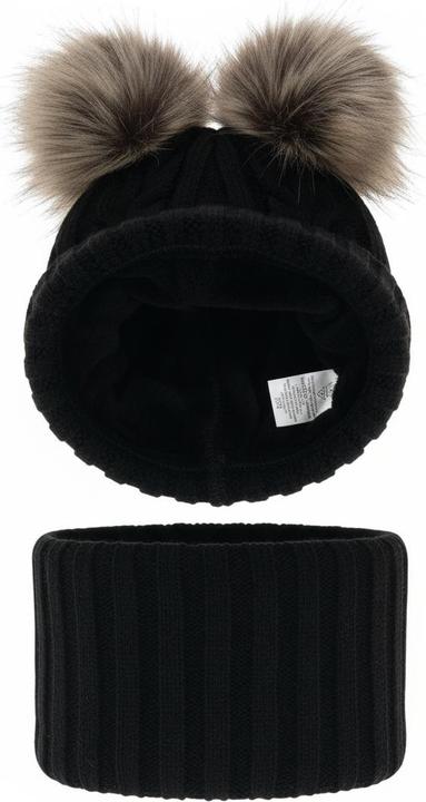Immagine prodotto Maxte Set invernale per bambine - Cappello rosa e sciarpa a tubo con due pompon Amala