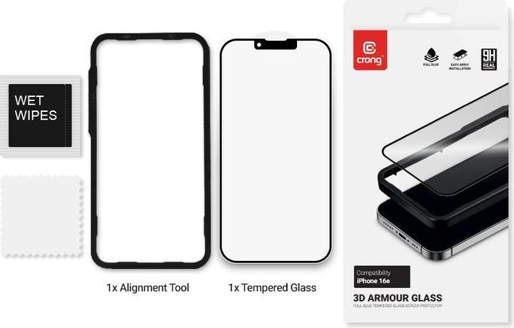 Actual product image Crong 3D Armour Glass (1 pcs., Apple iPhone 13, Apple iPhone 13 Pro, Apple iPhone 14, Apple iPhone 16e)