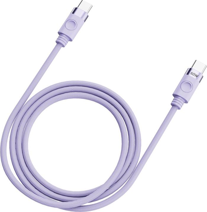 Actual product image Orico Cable CDX 60W 3A Power Delivery USB-C - USB-C 1m Cable - Purple (1 m, USB 2.0, 60 W)