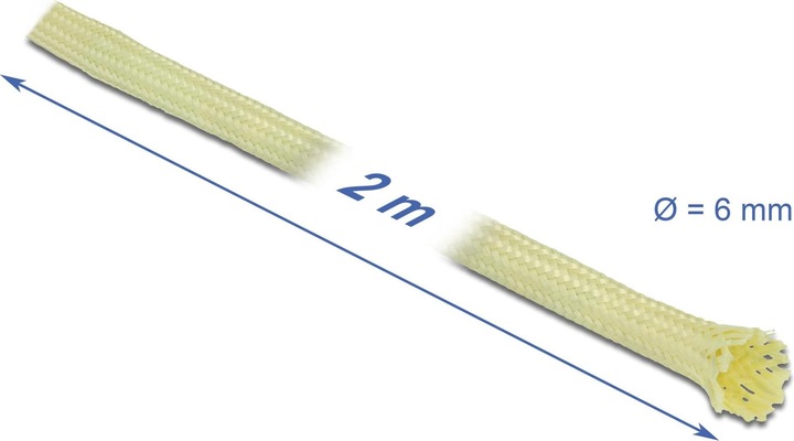 Produktbild Delock Geflechtschlauch aus Aramid Fasern 2 m x 6 mm (Kabelschlauch, 200 cm)