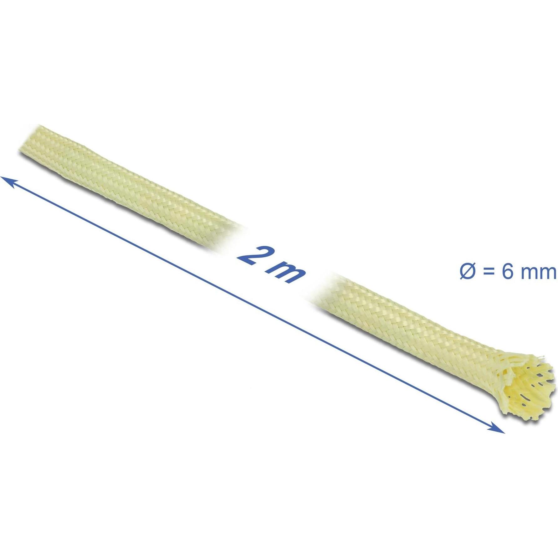 Thumbnail - Delock, Kabelschutz + Kabelführung, Geflechtschlauch aus Aramid Fasern 2 m x 6 mm (Kabelschlauch, 2000 mm)