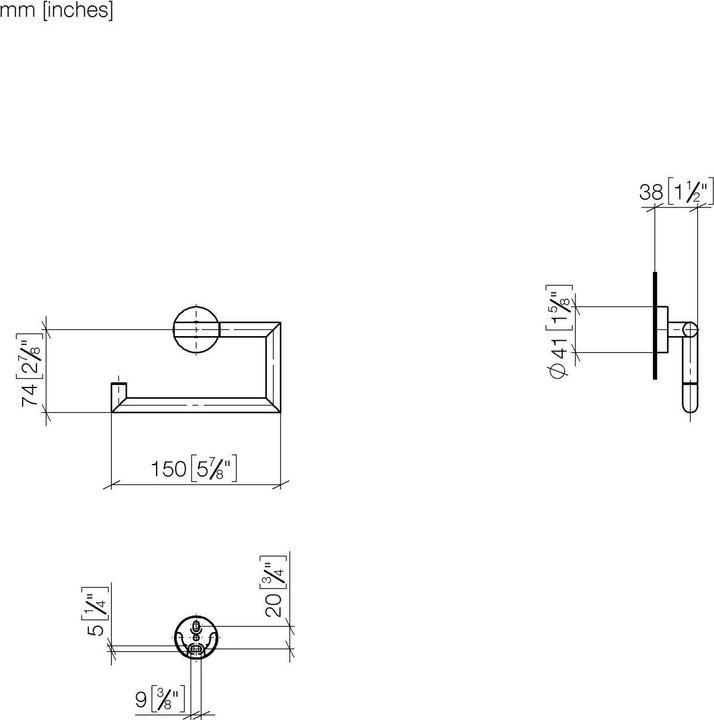 Produktbild Dornbracht Dornb Papierrollenhalter META ohne Deckel schwarz matt