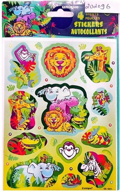 Produktbild Unique Party Tiere Blatt mit Stickern 4erPack