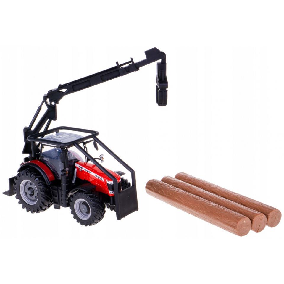 Bburago 18/31671 Massey Ferguson 8740S tractor Official scale 1:32 metallic red with drive, loader a