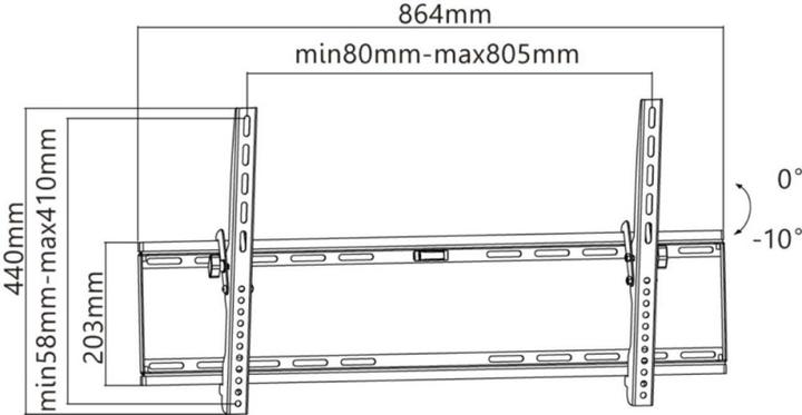 Productafbeelding Goobay Basis Kanteling (Muur, 100", 75 kg)