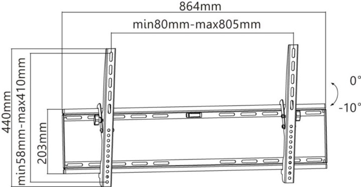 Produktbild Goobay Basic Tilt (Wand, 100", 75 kg)