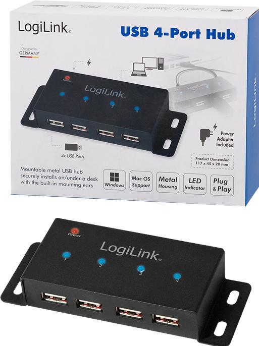 Image du produit LogiLink UA0141A (USB-A, 4 ports)