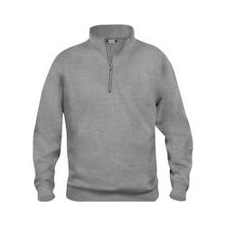 Local Media, Herren, Pullover, Sweatshirt Half Zip Clique Basic 021033, Polyester, Baumwolle, Grau Meliert, Xs, Grau, (Xs)