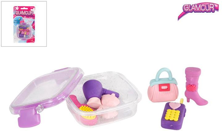 Actual product image Roost POCKET MONEY Glamor Girls Erasers 8-Pack 8cm