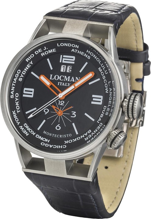 Immagine prodotto Locman Italia Orologio da uomo Montecristo World Dual Time 44 mm Ref. 0508 (Orologio da polso analogico, 44 mm)