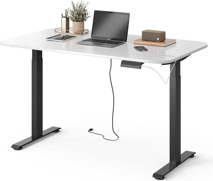 Produktbild Vicco Schreibtisch Elevate, Weiss/Schwarz, 180 x 57.5 cm (140 x 80 x 120 cm)