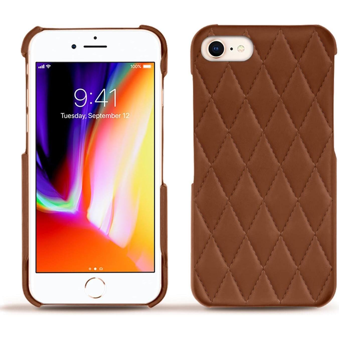 Noreve Lederschutzhülle (Apple iPhone 8), Smartphone Hülle, Braun