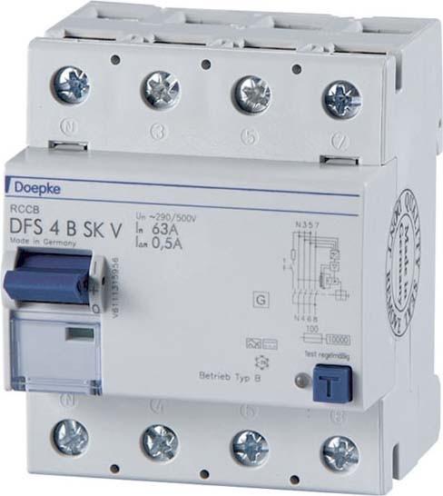 Produktbild Doepke DOEP DFS4 025-4/0,03-B SK V500 FI-Schutzschalter DFS4 4-pol.