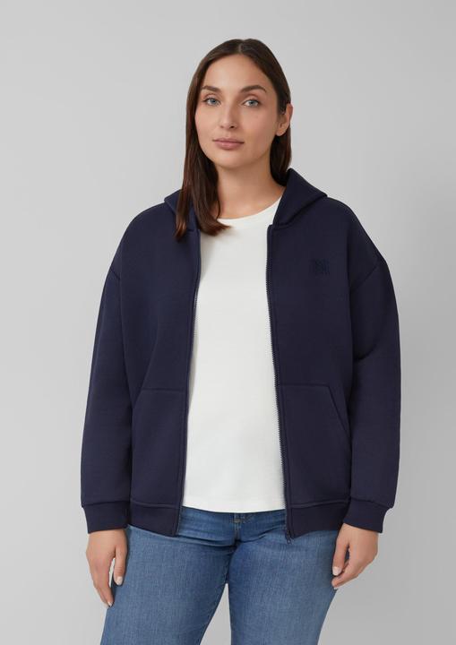 Produktbild s.Oliver Sweatshirt Jacke Angeraute Sweatshirtjacke mit Stickerei (48)