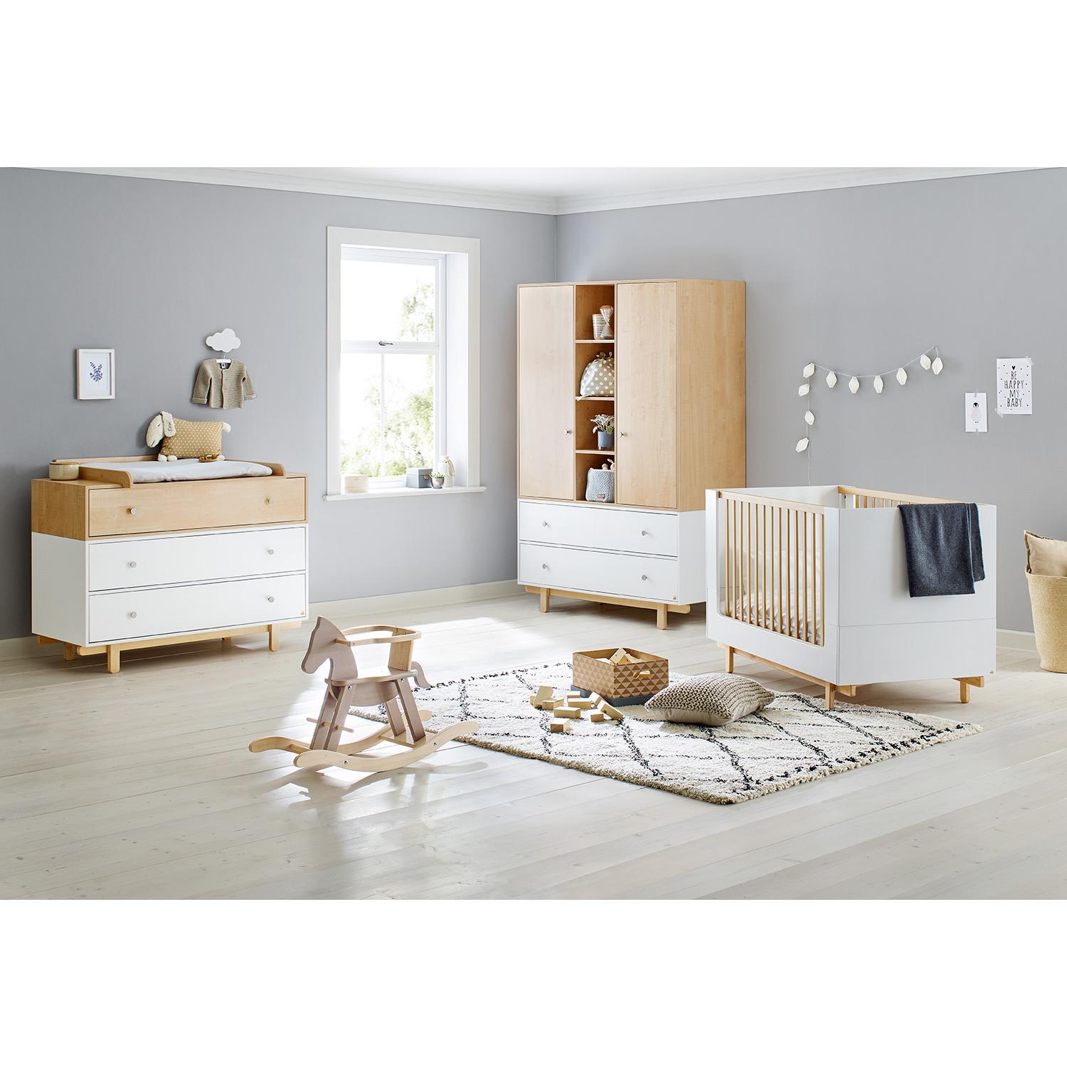 Pinolino, Komplett-Babyzimmer, Boks (Babybett, Wickelkommode, Kinderkleiderschrank)