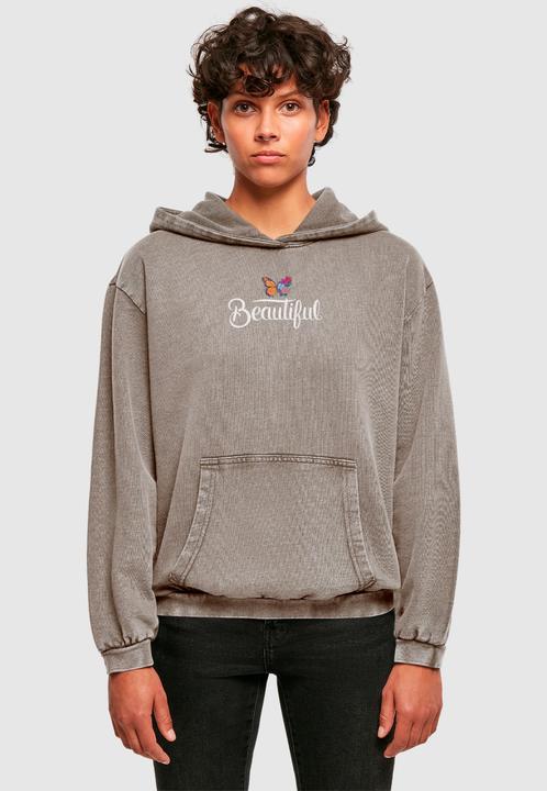Immagine prodotto Merchcode Donna Frida Kahlo - Felpa con cappuccio oversize con lavaggio acido a farfalla - 178033 (XL)