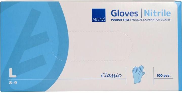 Image du produit Abena Classic gants nitrile L 240mm non poudré non stérile bleu 100 pc (L)