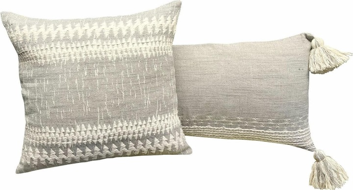 Produktbild Loberon Kissenhülle 2er Set Fontavon grau/beige (40 x 40 cm)
