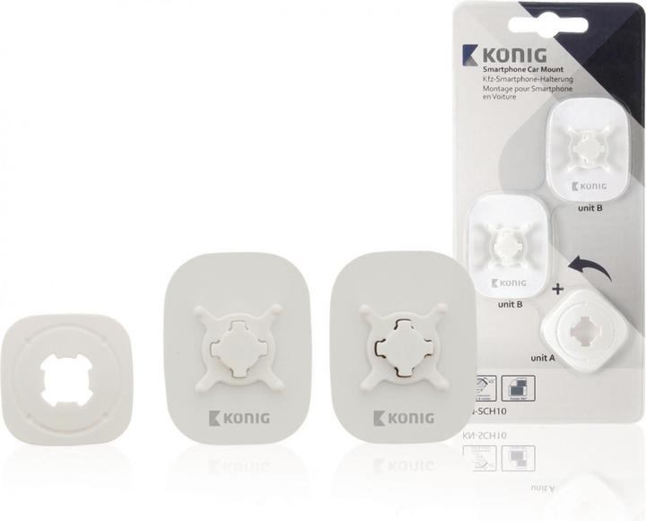 Produktbild König Konig Autohalterung für Smartphone, 360 Grad drehbar, Weiss