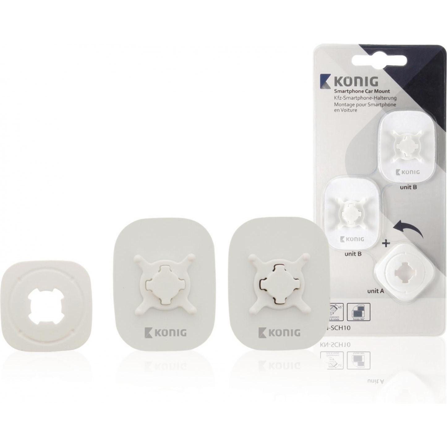 Thumbnail - König Konig Autohalterung für Smartphone, 360 Grad drehbar, Weiss, Smartphone Halterung, Weiss