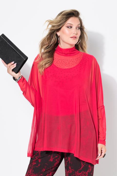 Actual product image Miamoda Bluse, oversized, Mesh, Glitzersteinchen, Top (54)
