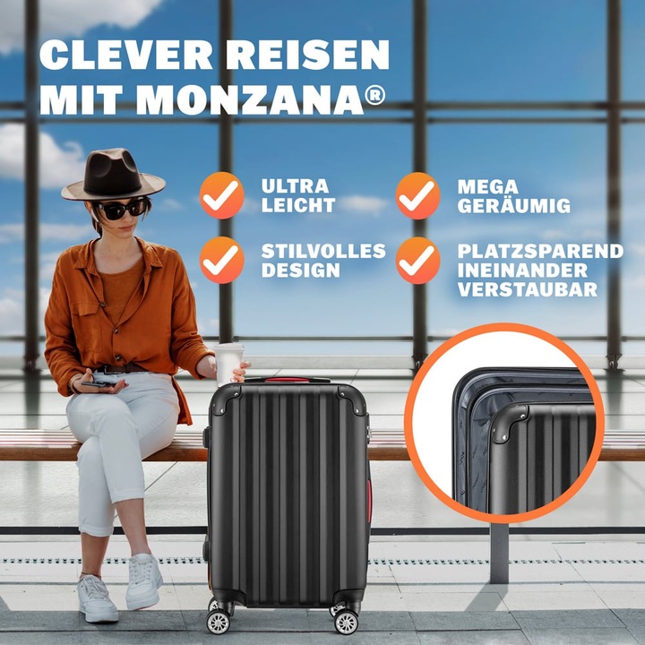 Actual product image Monzana Suitcase Set (89 l, M (50 - 90l), L (90 - 115l), XL (from 140l))