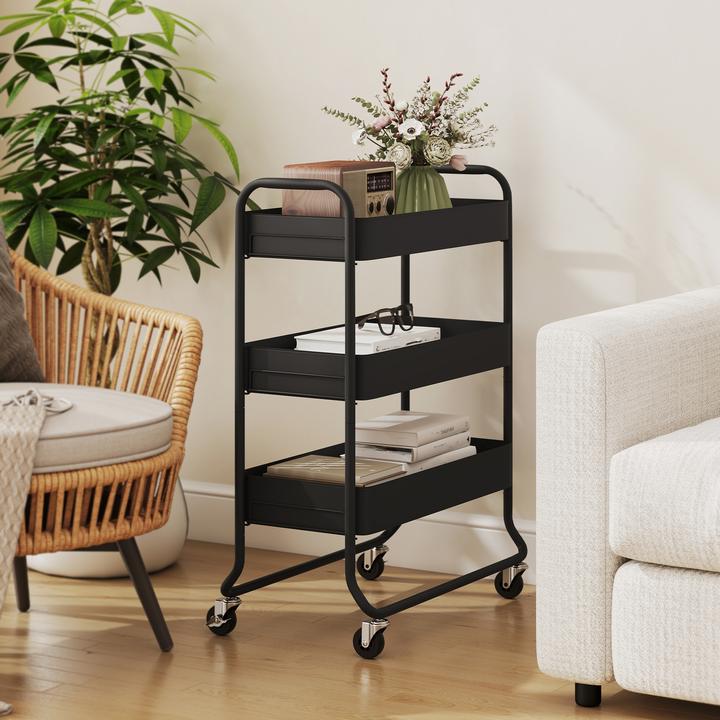 Produktbild Homcom Küchenwagen Metall Schwarz